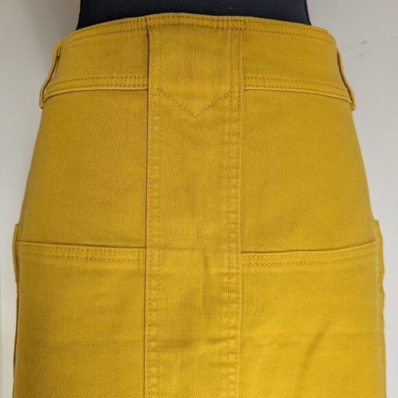 Tory Burch Colette India Gold Yellow Denim Skirt, sz 10 - Picture 9 of 13